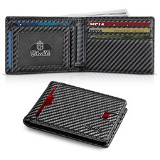 Mens-Wallet-Slim-Leather-RFID Blocking Wallet for Men Minimalist Bifold Credi...