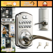 Keyless Entry Keypad Door Lock with Handle, Electronic Auto-Locking, Easy Instal