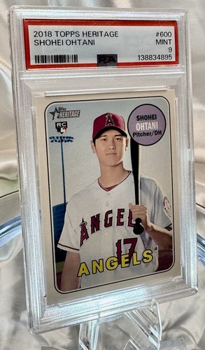 🔥 SHOHEI OHTANI Rookie 2018 TOPPS HERITAGE #600 ANGELS RC PSA 9/ 10 ‼️Free Ship
