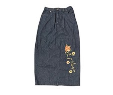 90s/Y2k Cottagecore Boho Denim Maxi Skirt