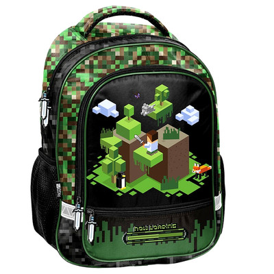 MINECRAFT Schulrucksack Ergonomischer Schulranzen für Jungen RUCKSACK GAME PIXEL