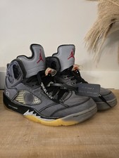 Taglia 10 - OFF-WHITE x Jordan 5 Retro SP Mussola Nero Metallizzato