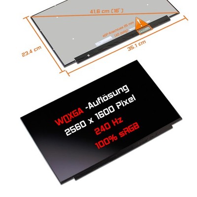 16'' LED Display matt für Schenker XMG Pro 16 Studio (Mid 24)WQxGA G-SYNC 240Hz 