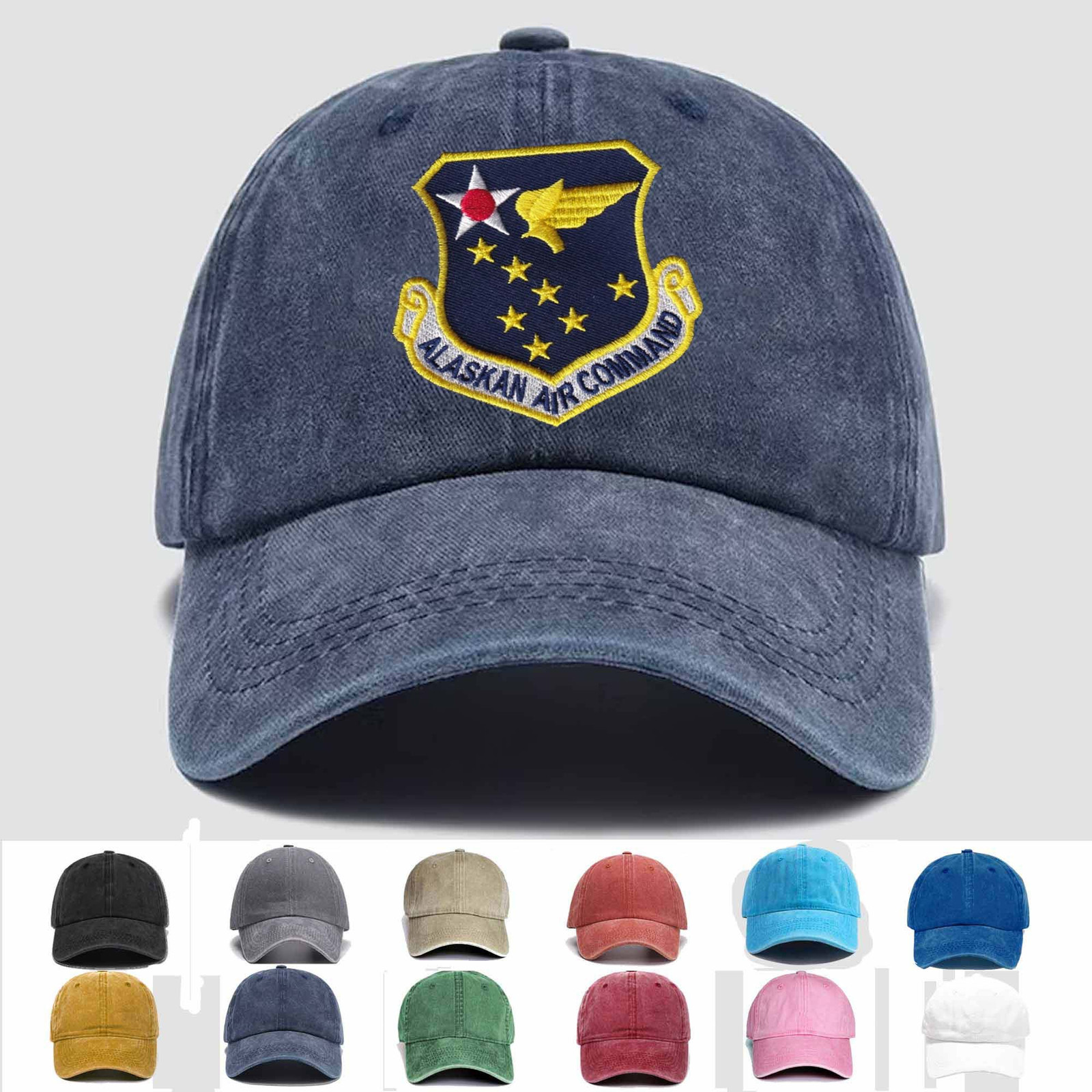 Custom Embroidered Hat Alaskan Air Command, Trucker Hat, Veteran Cap, Gift Idea