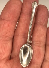 Vintage 2.5" Tiny Silver Tone Spoon Brooch Pin Miniature
