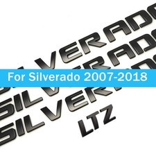 Door Emblems Rear Tailgate Letters Matte Black Badge Nameplate For Silverado Door Emblems Rear Tailgate Letters Matte Black Badge Nameplate For Silverado
