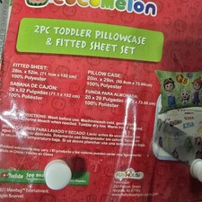 3-Piece Toddler Bed Fitted Sheet and 2 Pillow Case Set/CoComelon