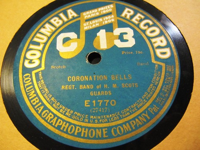 #ad King EDWARD VII CORONATION BELLS H.M. Scots Guards Band Frederick Wood Columbia $24.99