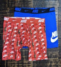 Nike Boys Youth Dri-FIT Boxer Briefs Red Graphic Design  Solid Logo Blue Large
