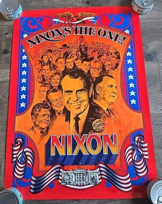Vintage President Richard M. Nixon Spiro Agnew Campaign Poster NIXON'S THE ONE!