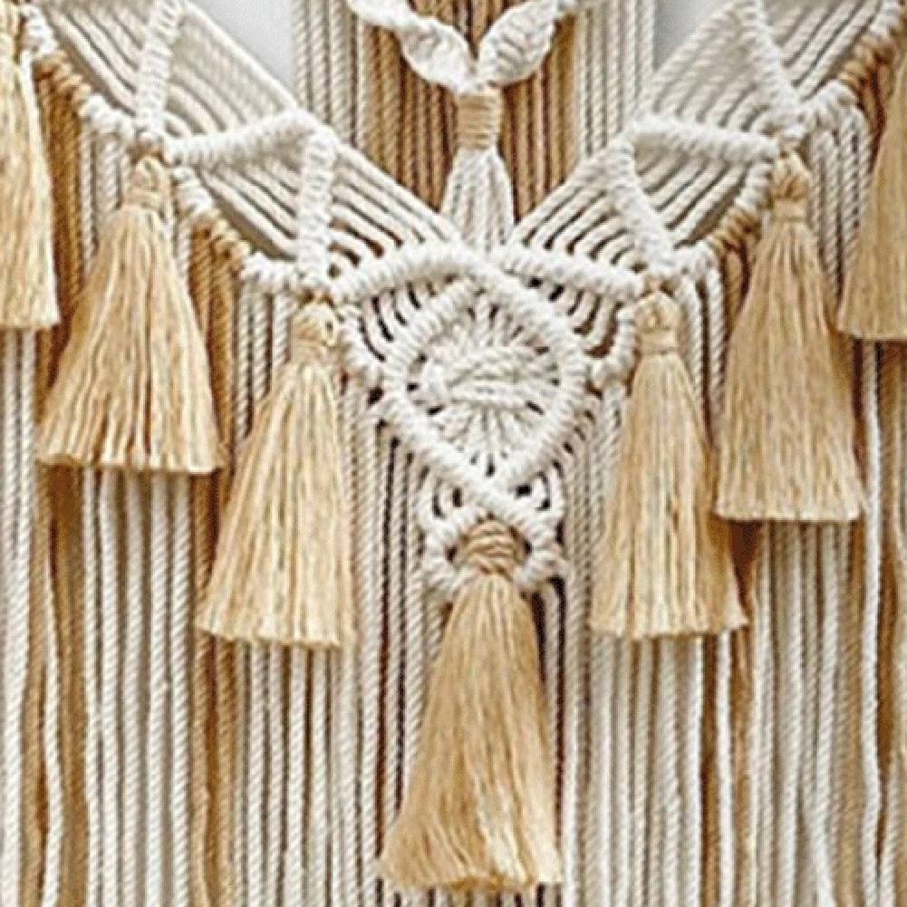 Hand-Woven Color Macrame Wall Hanging Ornament Boho Craft Decoration5500