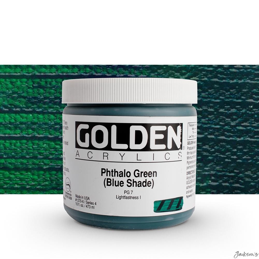 Golden Heavy Body Acrylic Paint 473ml Phthalo Green Blue Shade For Artists