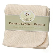 30" X 40" Thermal/Waffle Swaddle Blanket Made with Organic Cotton, Natural
