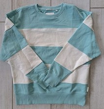 + *NEU* TOM TAILOR Gr. 164 L Pullover Sweatpullover türkis weiß Bio-Baumwolle +