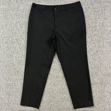 Uniqlo Dress Pants Mens XL (36x28) Tapered Slim Stretch Flat Front Black