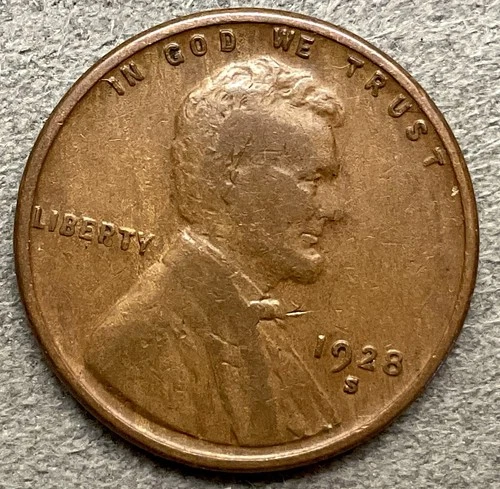 1928-S  Lincoln Wheat Cent - [VF] Very Fine - Better Grade ~ B106