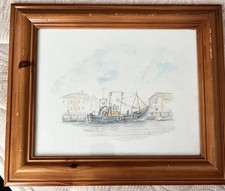 ?Gorleston  Inshore Trawler?EJ Bentley. originalFramed SignedNautical Harbour