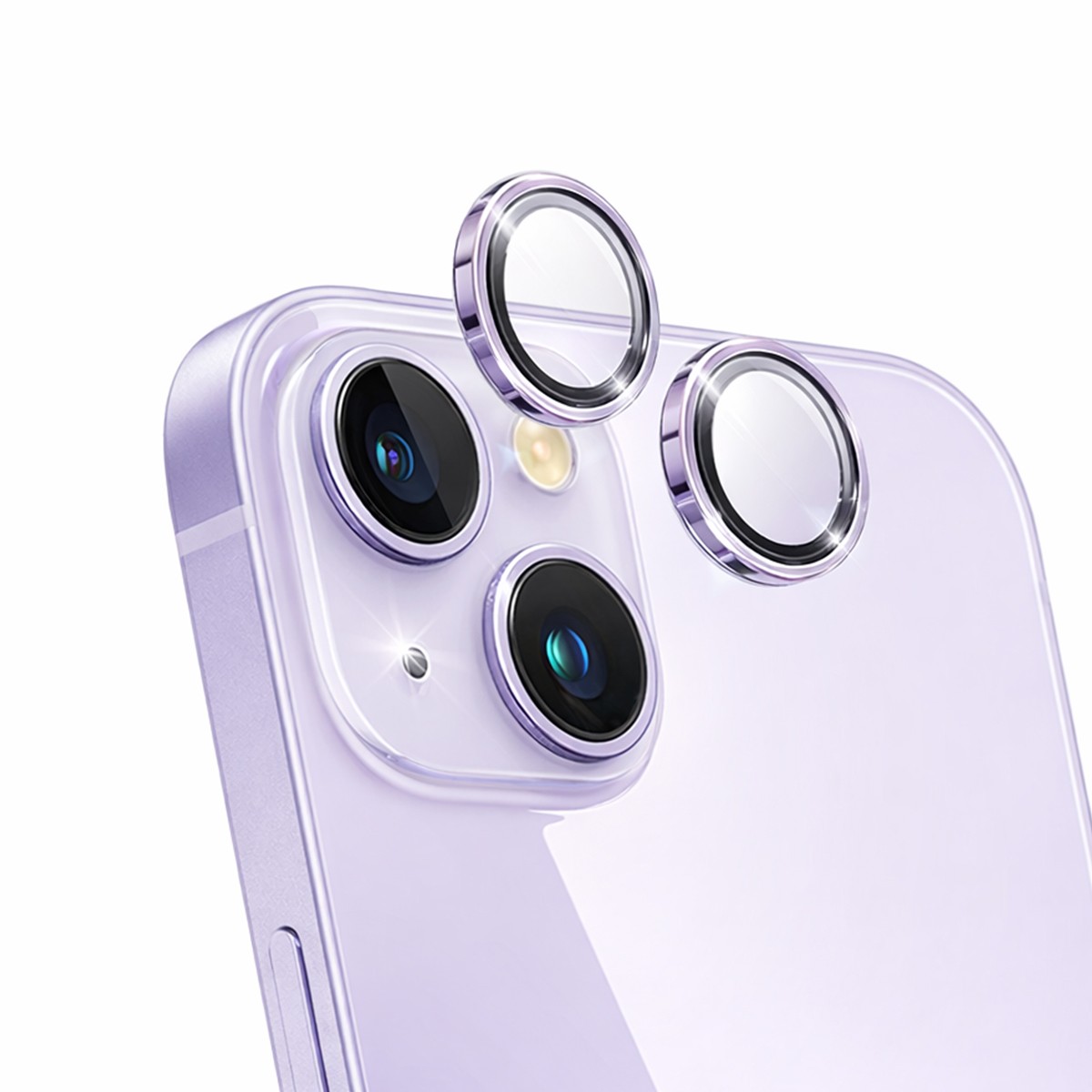 Évitez les rayures : Protection Lentille Caméra iPhone 14 Plus, Force Glass violet