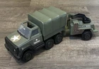 Vintage Tonka Military Army Troop Carrier Truck & Radar Trailer super nice shape