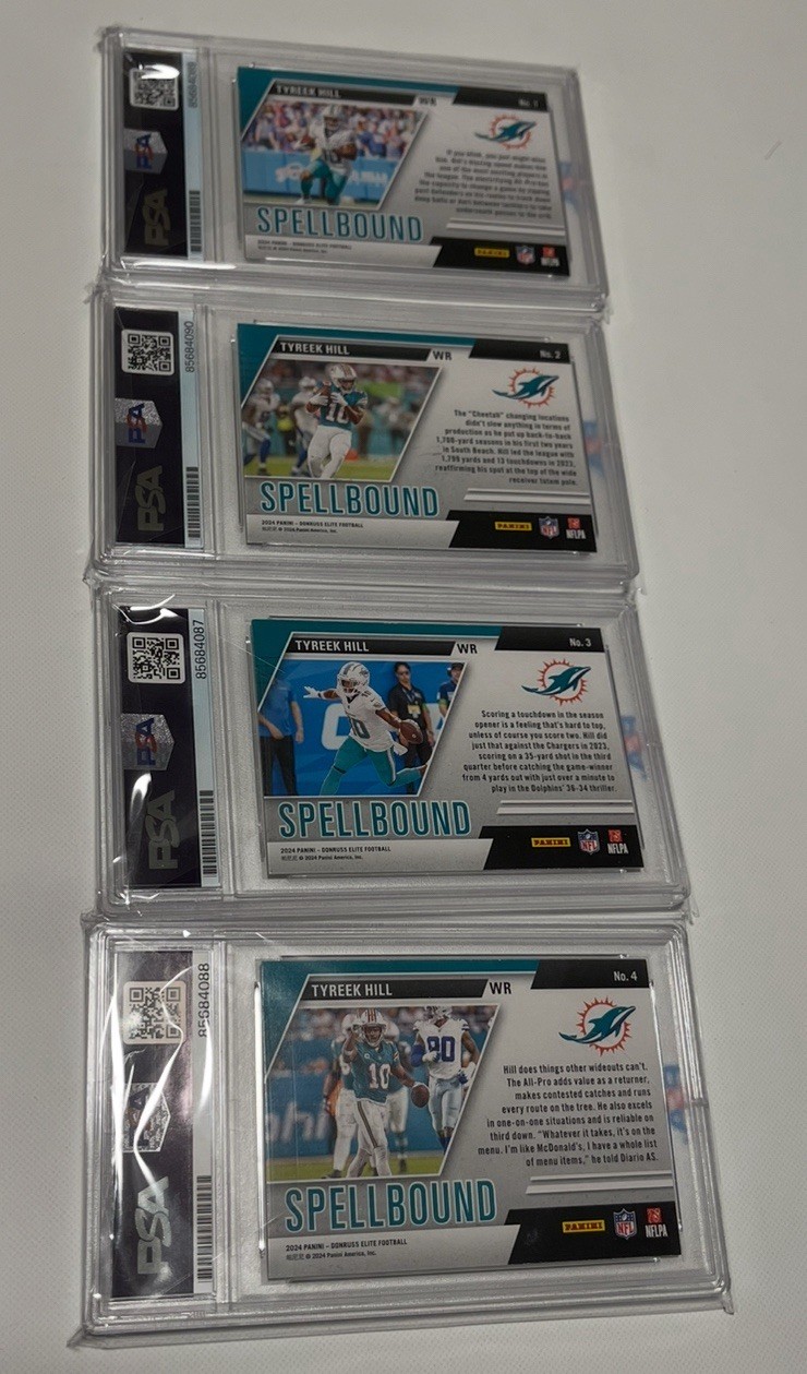 Tyreek Hill Signed Cards SPELLBOUND Slabbed PSA DNA Slabbed Auto IP Dolphins a view 2