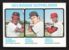1973 Topps Rookie Outfielders (Bumbry/Dwight Evans/Spikes) #614 VGEX TV11045