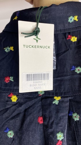 New Tuckernuck Embroidered Flower Shirt Dress Women’s Size 3XL Navy - Picture 6 of 7