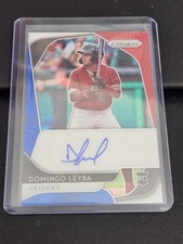 2020 Prizm Rookie Autographs Prizms Red White and Blue #RA-DL Domingo Leyba, /50