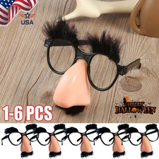 6pcs Disguise Glasses with Funny Nose Funny Glasses, Eyebrows & Mustache Perfect