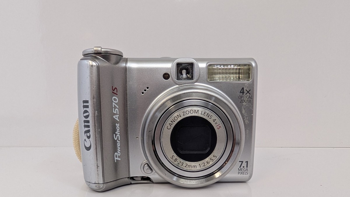 Canon PowerShot A570 IS 7.1MP Digital Camera + Cords For Parts