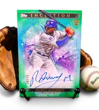 RONNY MAURICIO 2023 Topps Inception On-Card Rookie Auto RC /75 NY Mets Green SSP. rookie card picture