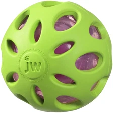JW Pet CRACKLE HEADS BALL Rubber Durable Fetch Chew Dog Toy 2.75 inch MEDIUM