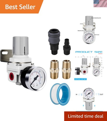 #ad Durable 1 4quot; NPT Air Regulator with Adjustable Pressure Over 20 SCFM Flow Rate $26.99