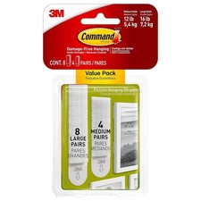 Command Medium & Large Picture Hanging Strips Pack of 8x Large 4x Medium