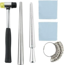 FLKQC Ring Mandrel Sizer Tool with Metal Finger Sizing Measuring... 