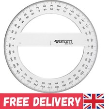 E-10136 00 Full Circle Protractor In Plastic 15 Cm Clear