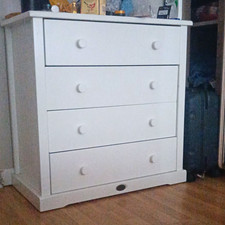 White 4 Drawer Chest of Drawers with Knob Handles Freestanding 50x40x40cm