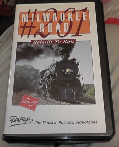 vhs cassette tape milwaukee road rebuilt #261 pentrex trains steam locomotives