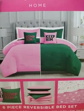 JUICY COUTURE 6 PIECE BED SET TWIN JUICY COUTURE DUMP HIM REVERSIBLE BED SET 