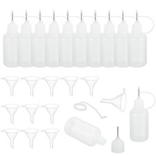 12Pcs Needle Tip Squeeze Bottle,30ml/1oz Glue Bottles Clear,with 12 Funnel 