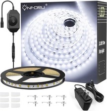 White Led Strip Lights 32.8ft 6000k Super Bright Dimmable Tape Light Kit 600 Led