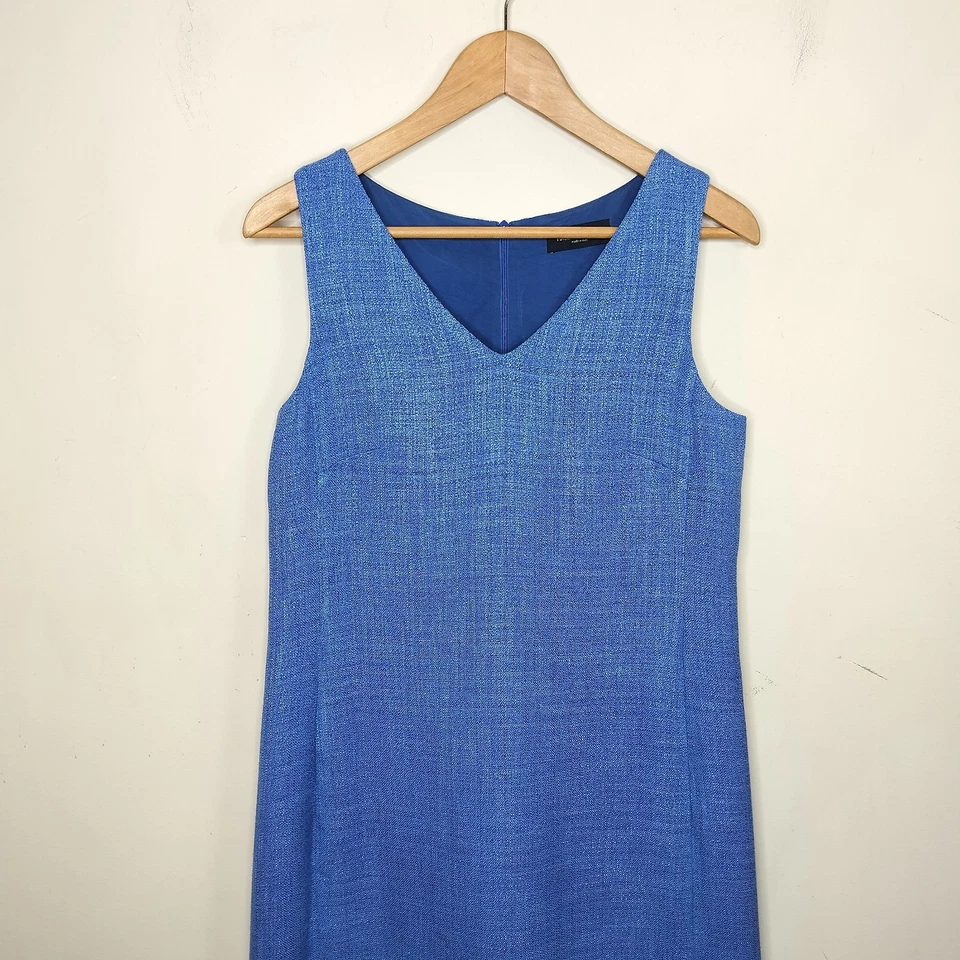 Vestido para mujer Piazza Sempione IT 42 (6 EE. UU.) bolsillos azul verde bloques de colores Foto 2 de 4