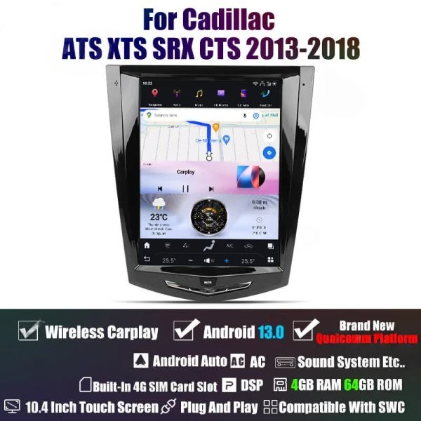 Android 13.0 Tesla Screen GPS Radio For Cadillac ATS CTS SRX Escalade 2013-2018 Foto 2 de 4
