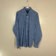 Johnnie-O Shirt Mens Large Blue Plaid Prep-Formance Stretch Button Down Casual