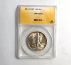ANACS MS64 1944 P Walking LIberty Half Dollar-Full Strike Reverse