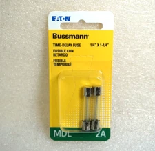 Bussman BP/MDL-2  1/4" x 1 1/4"  2 Amp Time Delay Glass Fuse