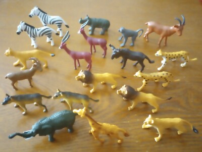 Safari Zoo Animals Toy Figurine Giraffe Lion Elephant Leopard Zebra Rhino Africa