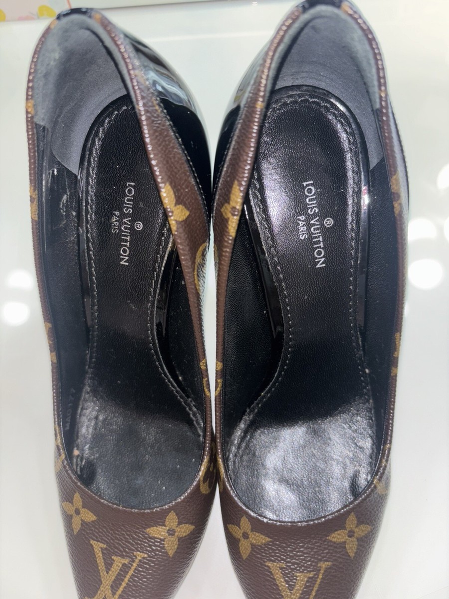 ［鑑定済］LOUIS VUITTON パンプス シェリーライン モノグラム Louis Vuitton Authentic Monogram Cherie Pumps Shoes Women's