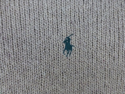 Polo Ralph Lauren Fishermans Sweater Mens XXL Cotton Linen Knit Brown Green Pony - Picture 5 of 9
