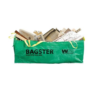 BAGSTER 3CUYD 100% Virgin Polypropylene Dumpster Bag Holds Up To 3,300 LB Green