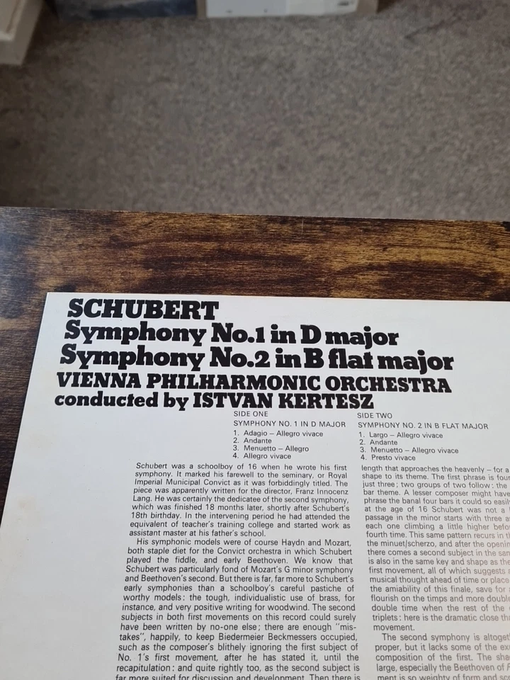 Schubert - Symphony No 1 in D Major / Symphony No 2  in B Flat Major - EX x3 - Image 3 of 4